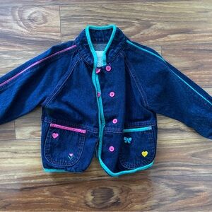 Vibrant Kids Denim Jacket with Colorful Trim